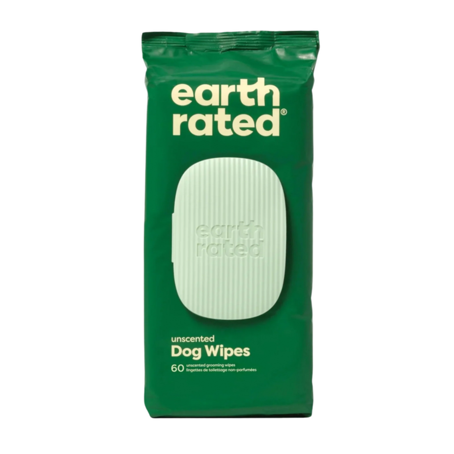 Earth Rated Dog Grooming Wipes Unscented 60 Count