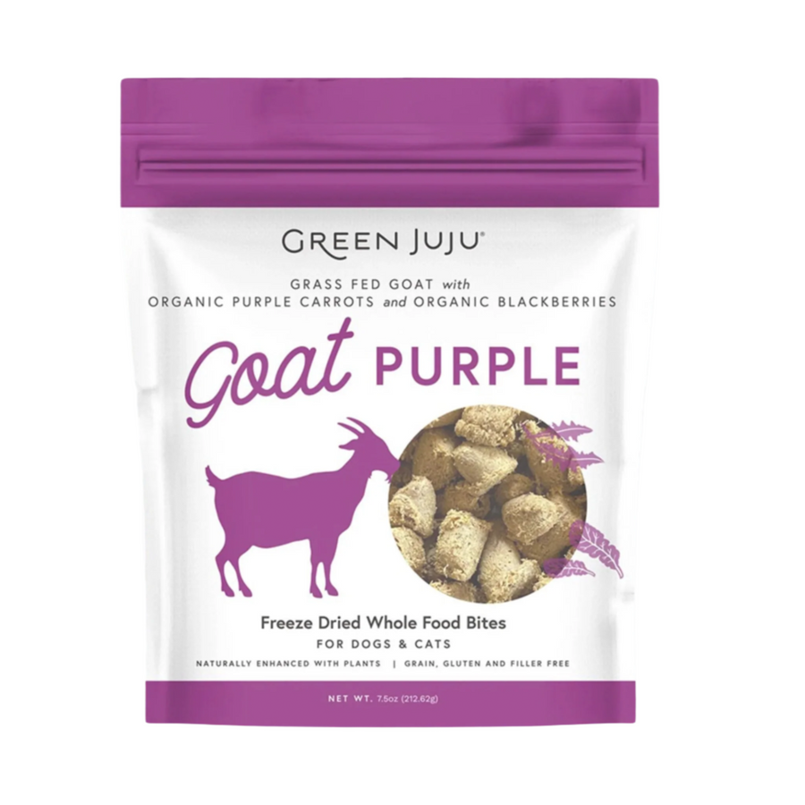 Green Juju Dog Freeze-Dried Goat Purple Topper 7.5oz.