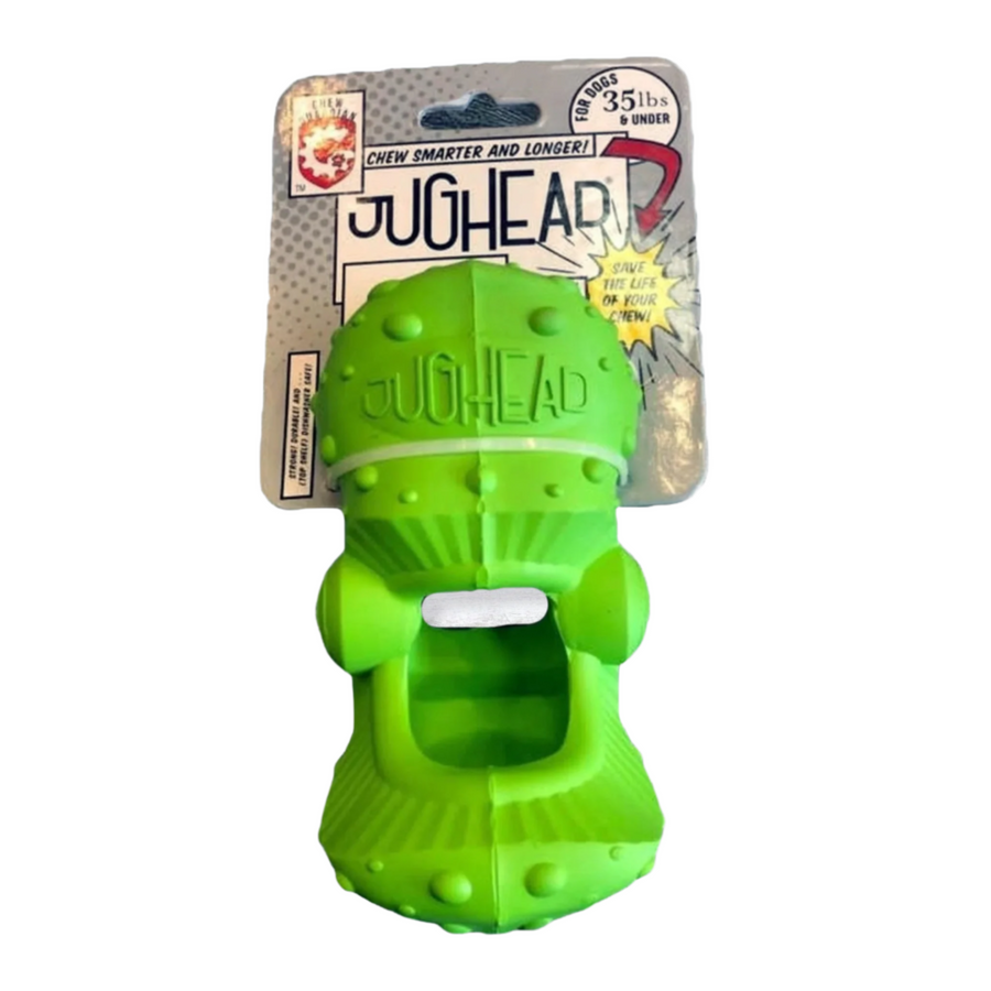 Neon green Himalayan Dog Chew dog toy in product packaging displayed on a white background