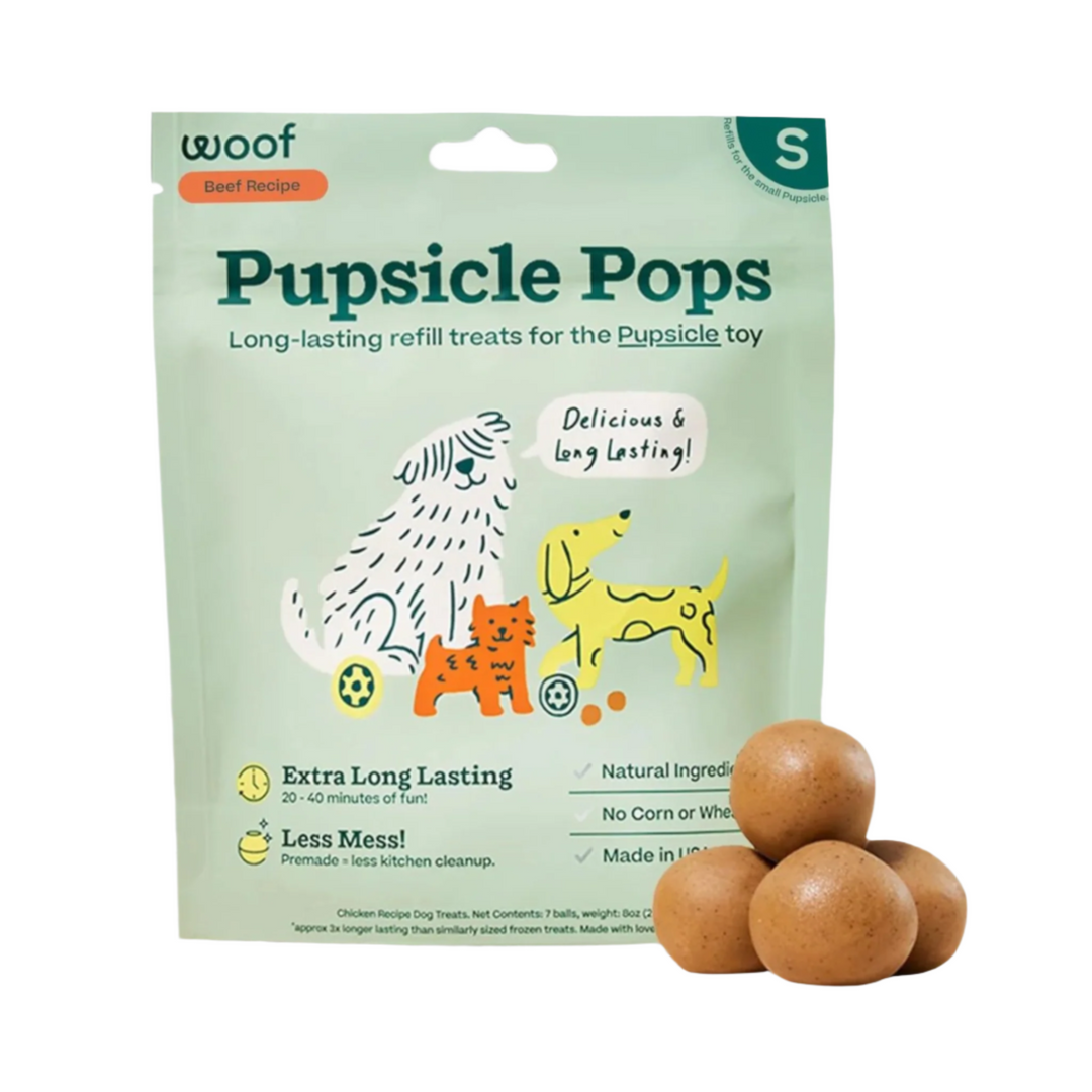 Woof Dog Beef Peanut Butter Pops Small 6Oz