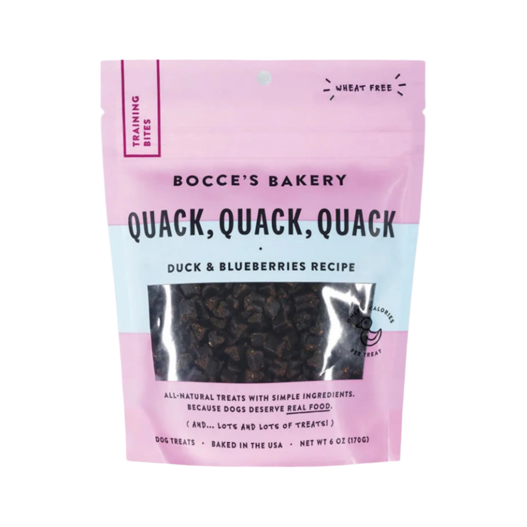 Bocces Bakery Dog Treats: Duck and Blueberry Dog Biscuits in Resealable Pink Pouch