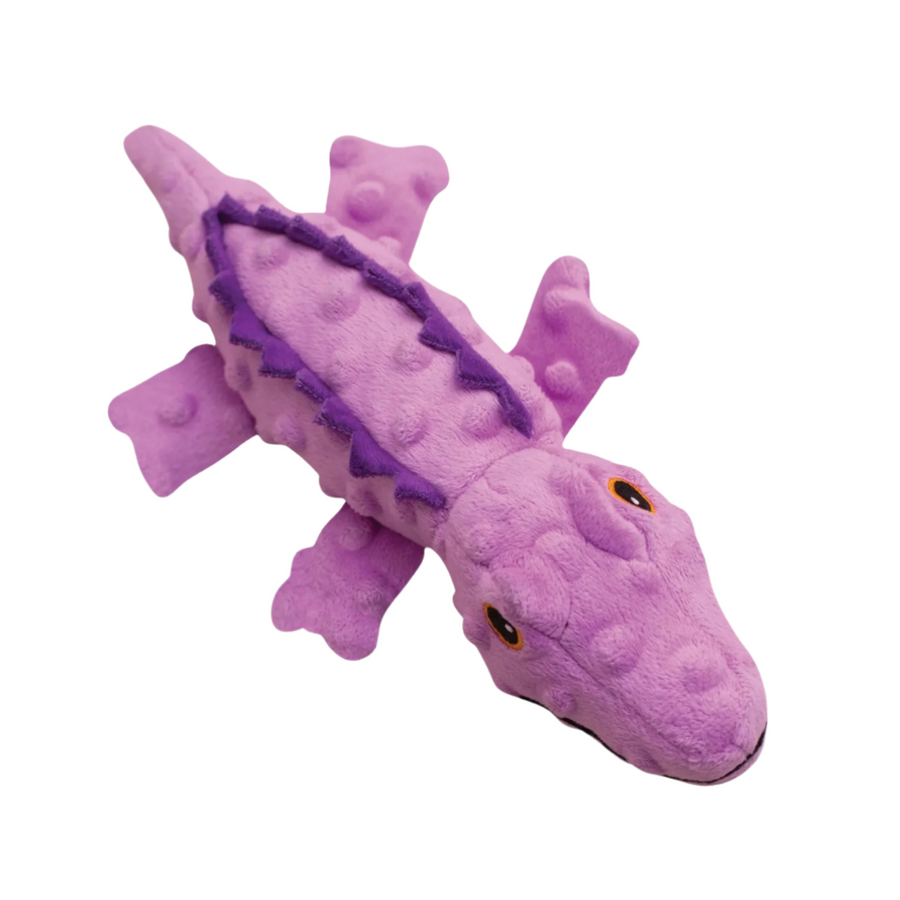 Purple Plush Gator Toy - Soft, Snugarooz Ellie Gator Dog Toy