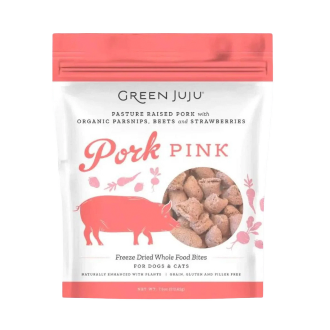 Green Juju Dog Freeze Dried Topper Pork Pink 7.5oz.