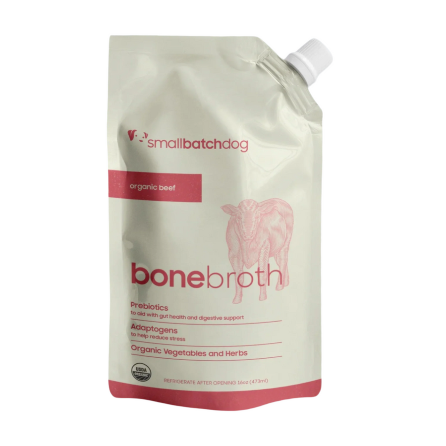 Small Batch Organic Beef Bone Broth - 16oz Pouch
Nutritious bone broth for dogs with prebiotic and adaptogen support