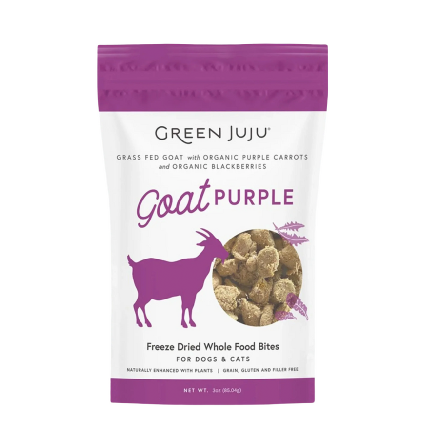 Green Juju Dog Freeze-Dried Goat Purple Topper 3oz.