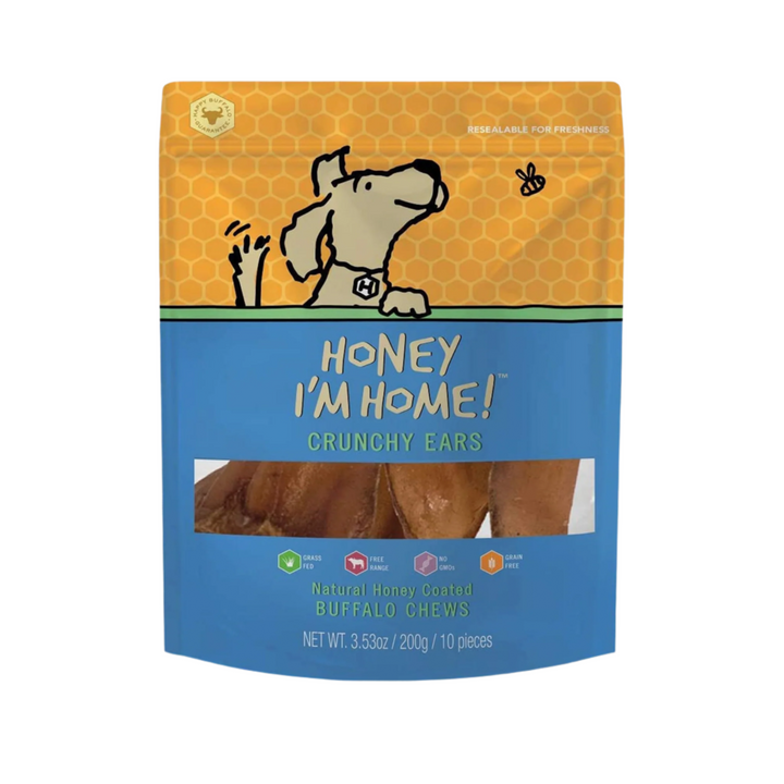 Honey I'm Home Natural Buffalo Ear Chews (4 Pack)