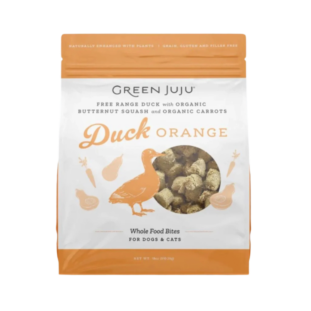 Green Juju Dog Freeze Dried Topper Duck Orange 18oz.