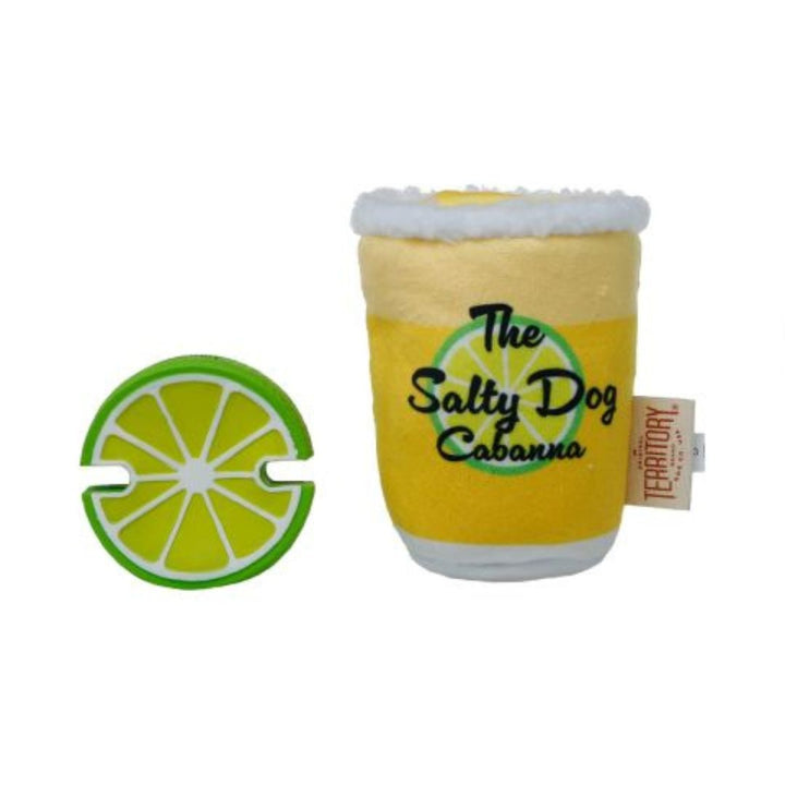 Plush Territory Dog Toy - 6-inch Margarita cup with lime slice accessory