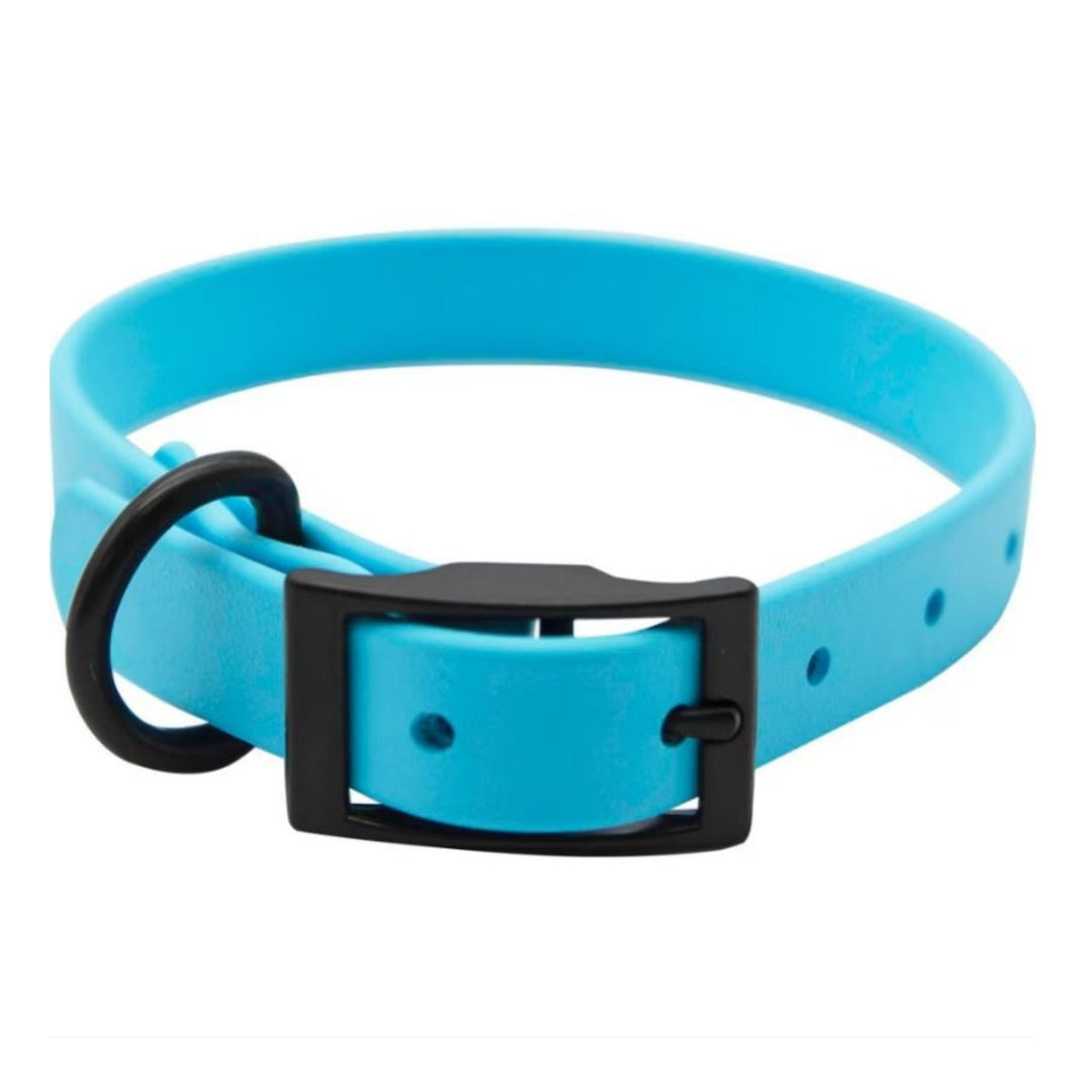 Omni Pet Light Blue Biothane Dog Collar with Black Hardware 1x22in