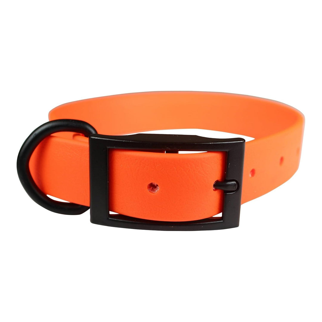 Omni Pet Orange Biothane Dog Collar with Black Hardware 1x20in