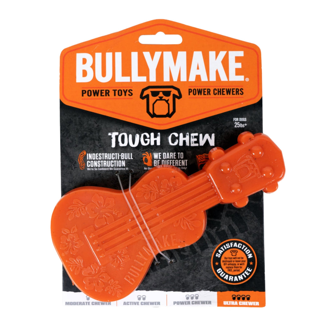 BullyMake Toss n' Treat Flavored Dog Chew Toy Ukelele, Peanut Butter