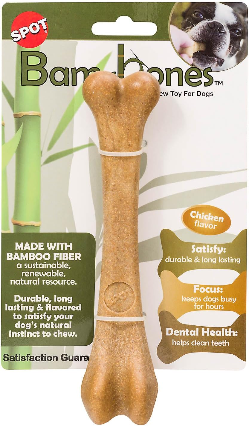 Bam-Bone Bamboo Chicken Dog Toy 7.25in