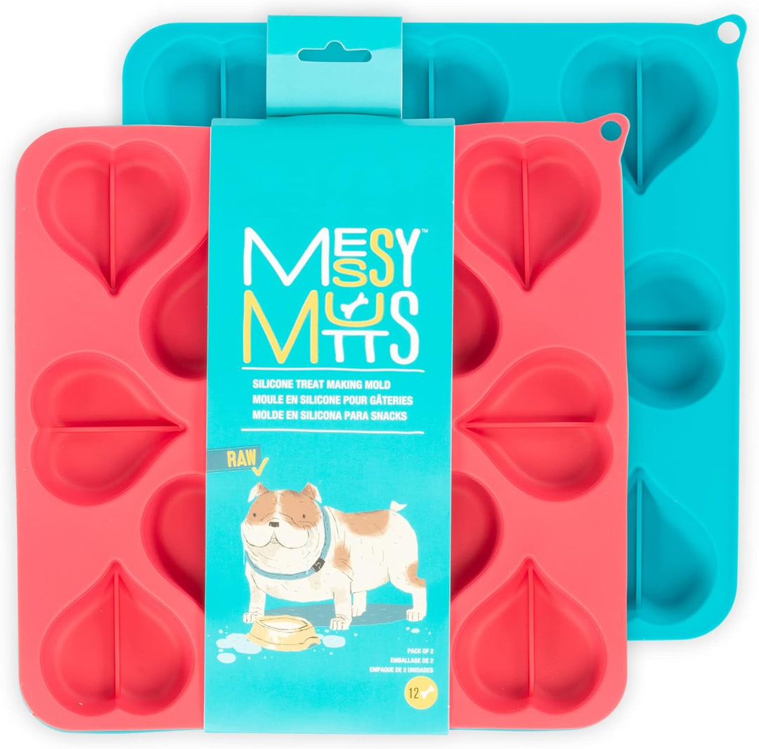 Messy Mutts Dog Treat Making Mold Heart 2 Pack