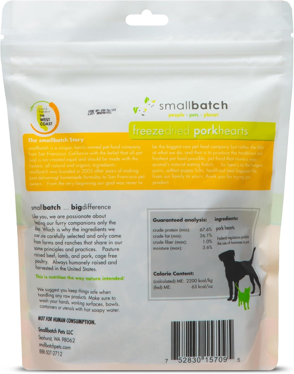 Small Batch Freeze Dried Pork Hearts - 3.5oz. Dog Treats by Small Batch, a premium dog food brand that offers high-quality, natural treats.