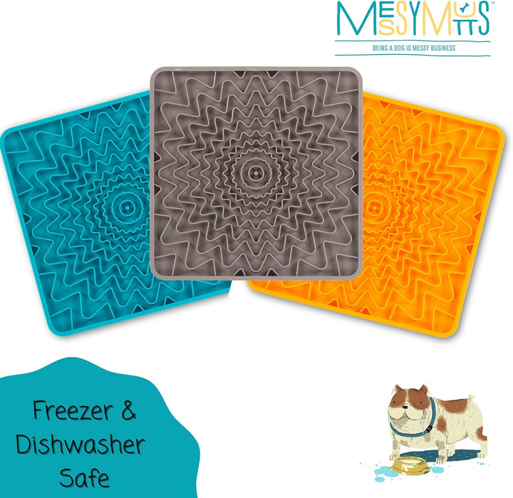 Messy Mutts Dog Framed Silicone Interactive Licking Mat Blue