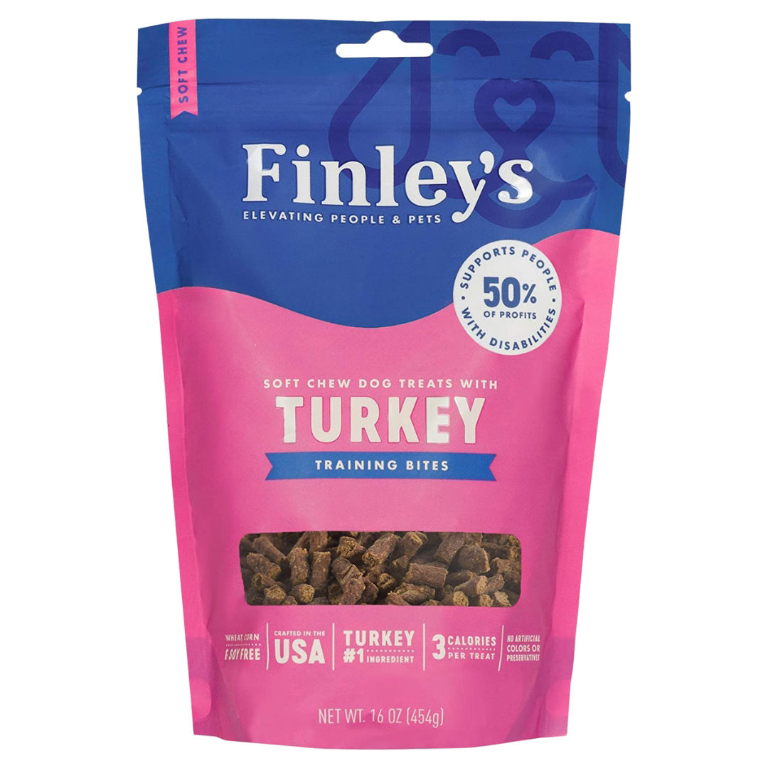 Finleys Dog Soft Chew Training Bites Turkey 16oz