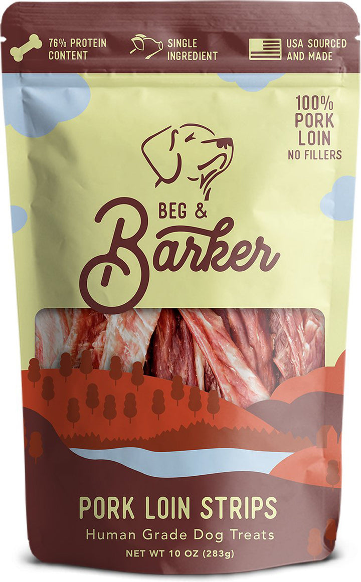 Beg & Barker Pork Loin Strip Dog Treats 10oz