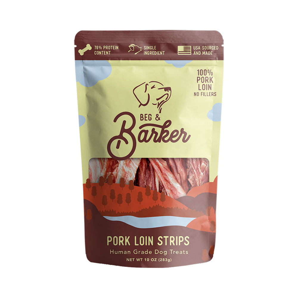 Beg & Barker Pork Loin Strip Dog Treats 10oz