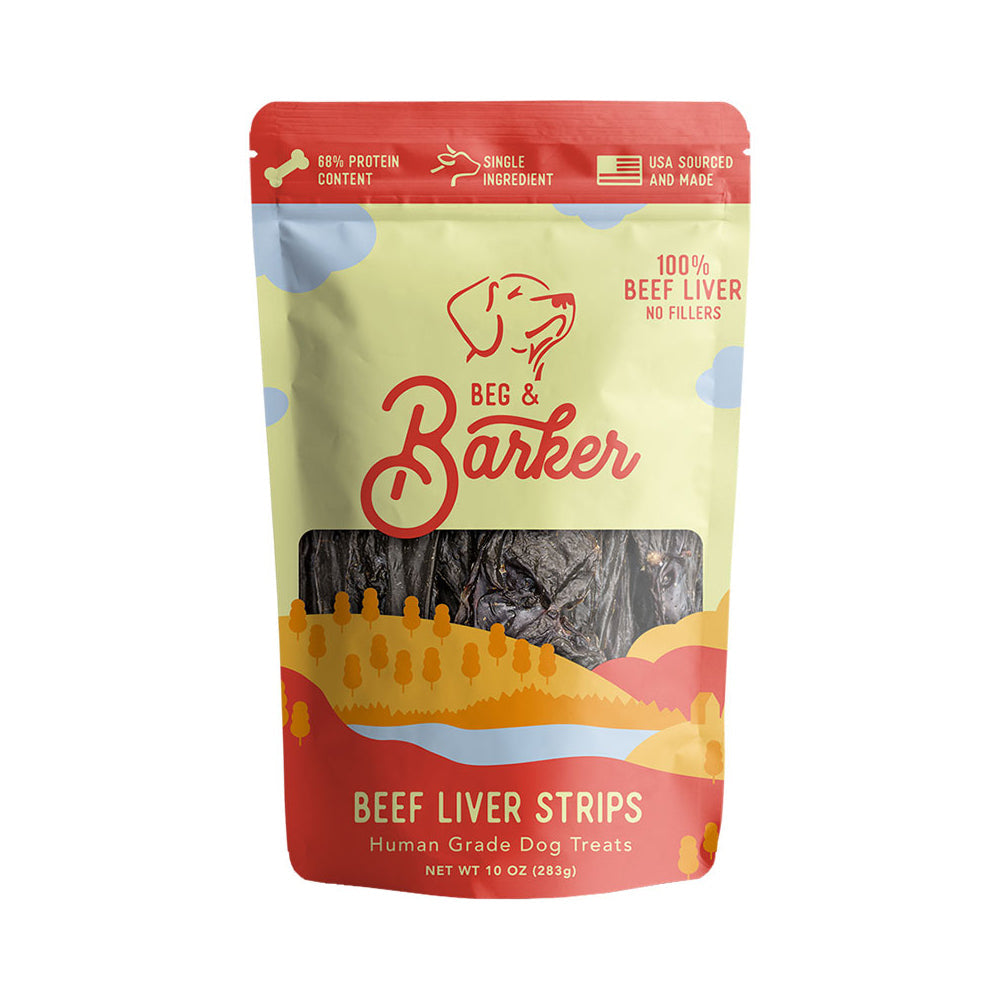 Beg & Barker Beef Liver Strip Dog Treats 10oz