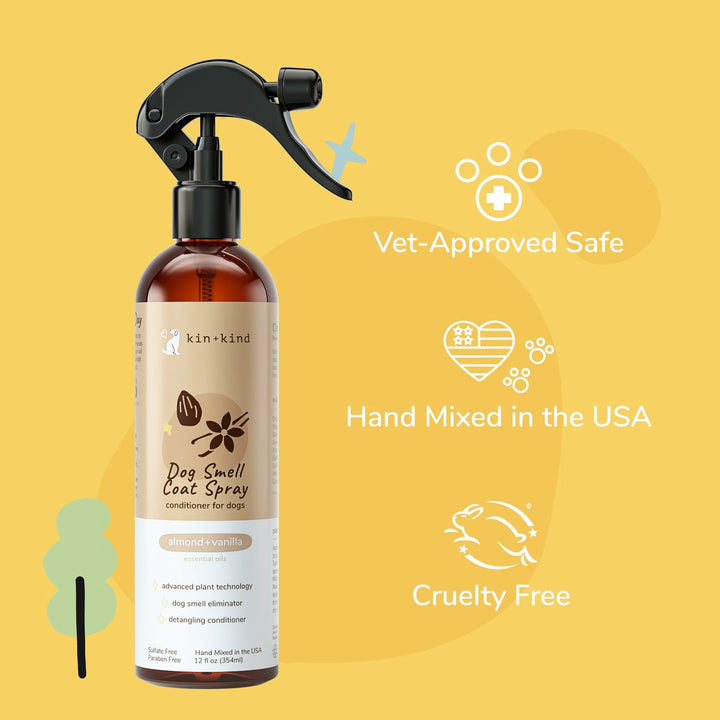 Kin+Kind Dog Smell Natural Coat Spray Almond Vanilla 12oz