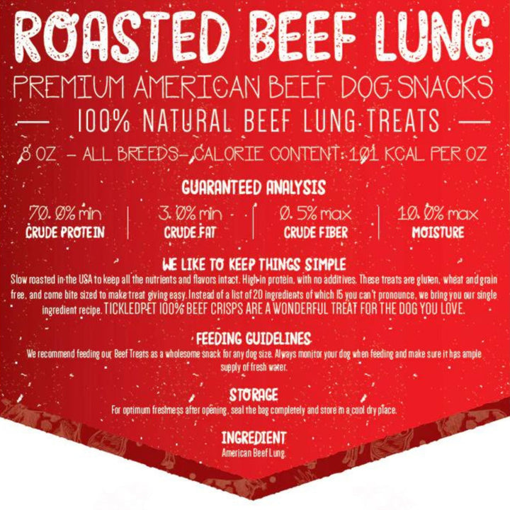 Tickled Pet Dog USA Beef Lung Crisps 8oz