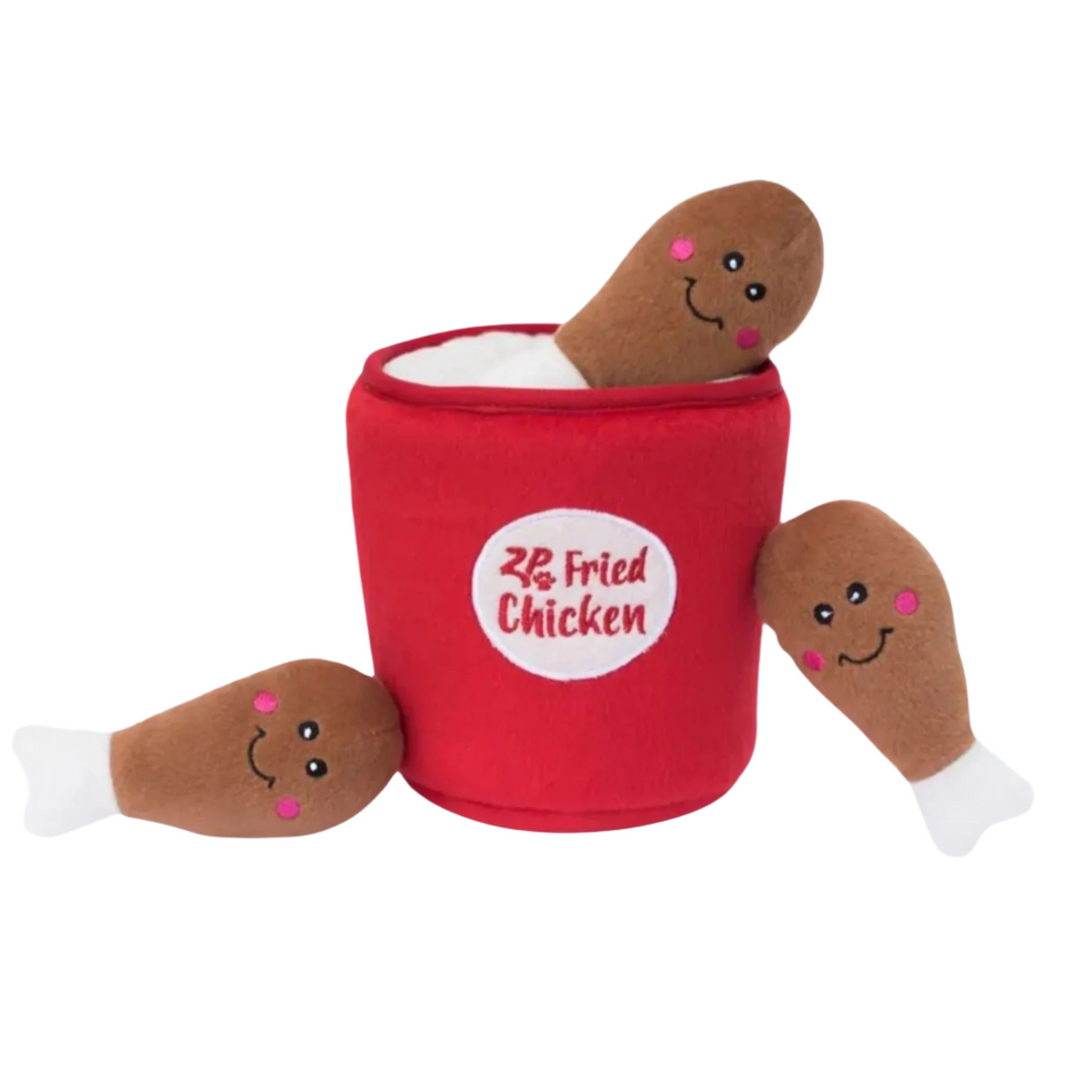 ZippyPaws Zippy Burrow Dog Toy Bucket of Chicken