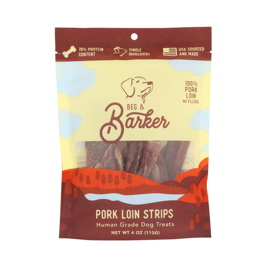 Beg & Barker Pork Loin Strip Dog Treats 4oz