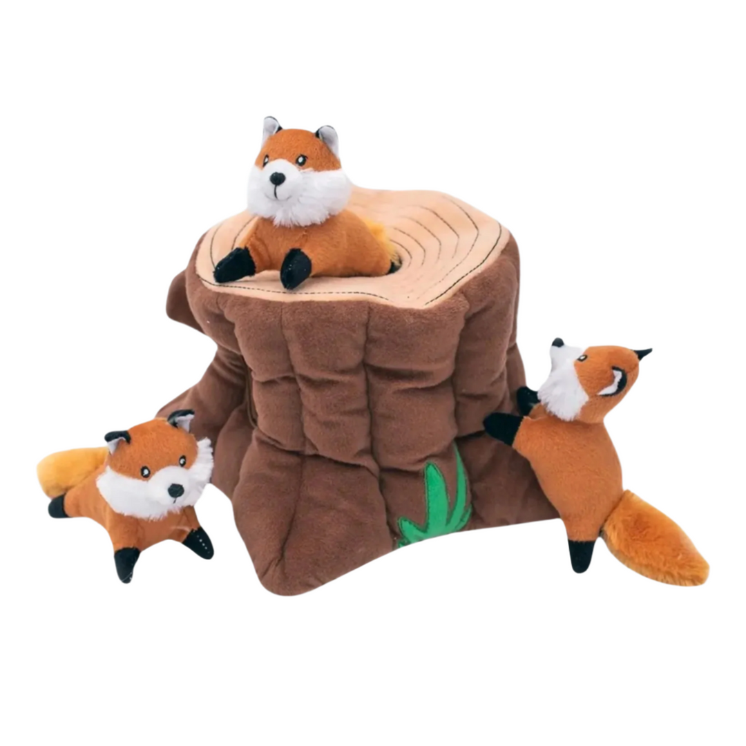 ZippyPaws Zippy Burrow Dog Toy Fox Stump